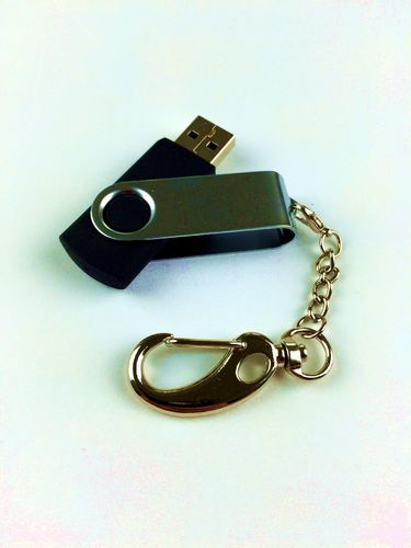 2GB USB Flash Drive Swivel mit Schlüsselanhänger (Schwarz)