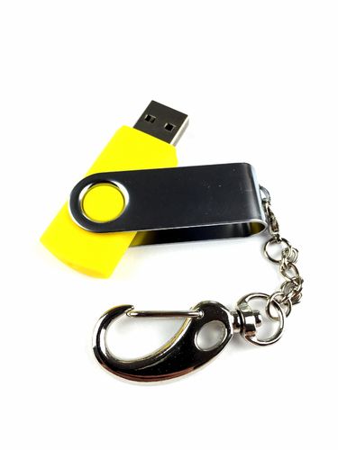 2GB USB Flash Drive Swivel mit Schlüsselanhänger (Gelb)
