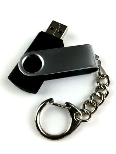 2GB USB Flash Drive Swivel mit Schlüsselanhänger (Schwarz)