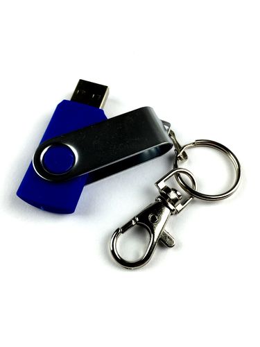 2GB USB Flash Drive Swivel mit Schlüsselanhänger (Blau)