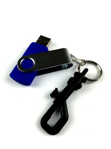 2GB USB Flash Drive Swivel mit Schlüsselanhänger (Blau)