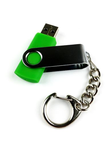2GB USB Flash Drive Swivel mit Schlüsselanhänger (Grün)