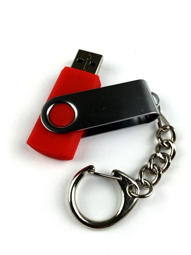 2GB USB Flash Drive Swivel mit Schlüsselanhänger (Rot)