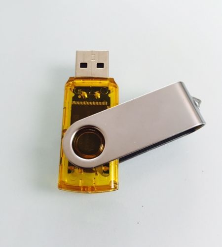 2GB USB Flash Drive Swivel  (Orange transparent)