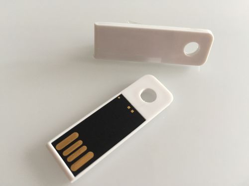 2GB USB Stick Mini Slim (weiß-schwarz), ideal zum Datenversand per Brief, nur 2 Gramm schwer