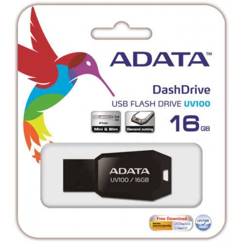 ADATA 16GB UV100 DashDrive USB 2.0 Stick schwarz